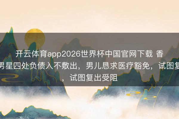 开云体育app2026世界杯中国官网下载 香港闻明男星四处负债入不敷出，男儿恳求医疗豁免，试图复出受阻