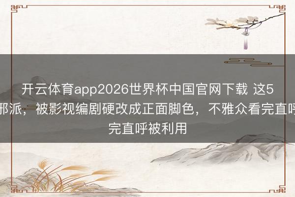 开云体育app2026世界杯中国官网下载 这5位历史邪派，被影视编剧硬改成正面脚色，不雅众看完直呼被利用
