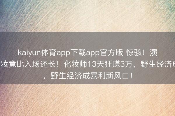 kaiyun体育app下载app官方版 惊骇！演唱会外列队化妆竟比入场还长！化妆师13天狂赚3万，野生经济成暴利新风口！